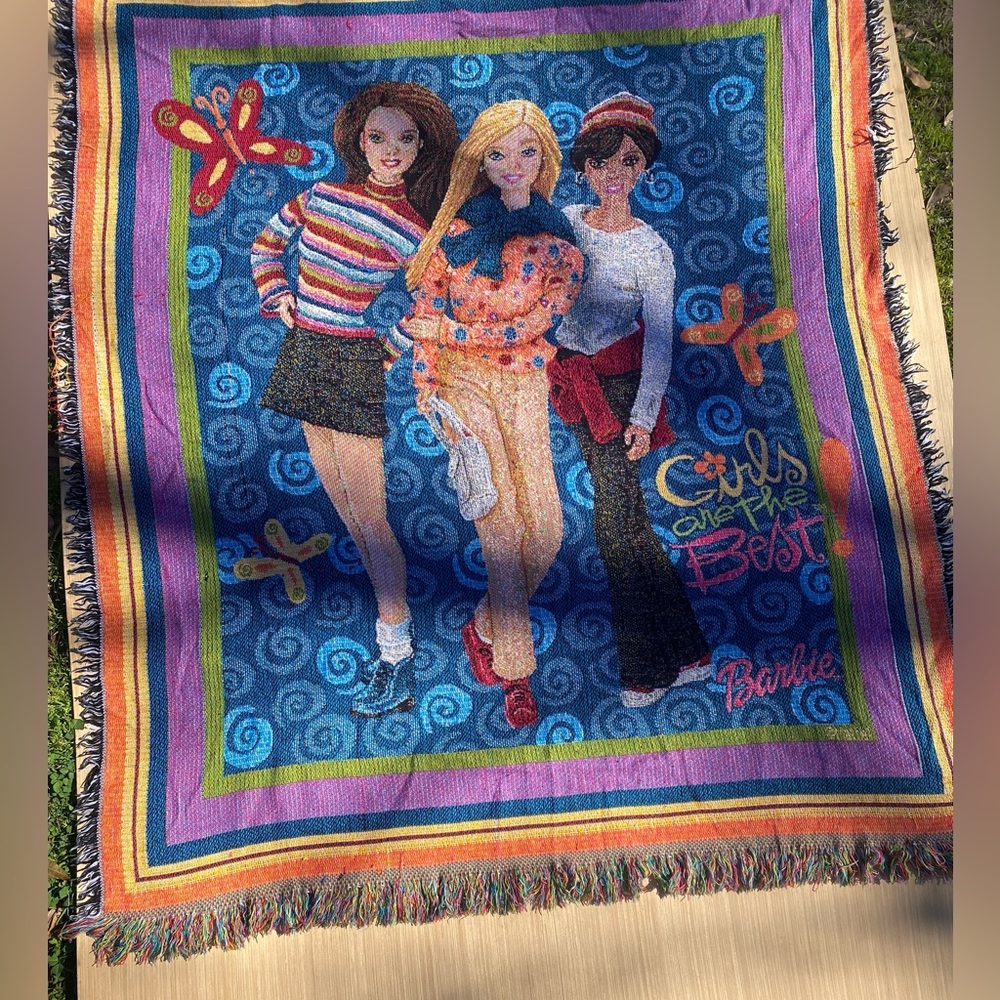 Y2K Barbie Tapestry Throw Blanket